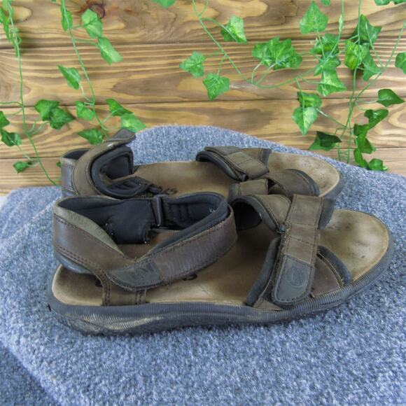 Clarks Men's Ankle Strap Brown Leather Size 10 Medium Gently Used 2025 - Picture 3 of 7